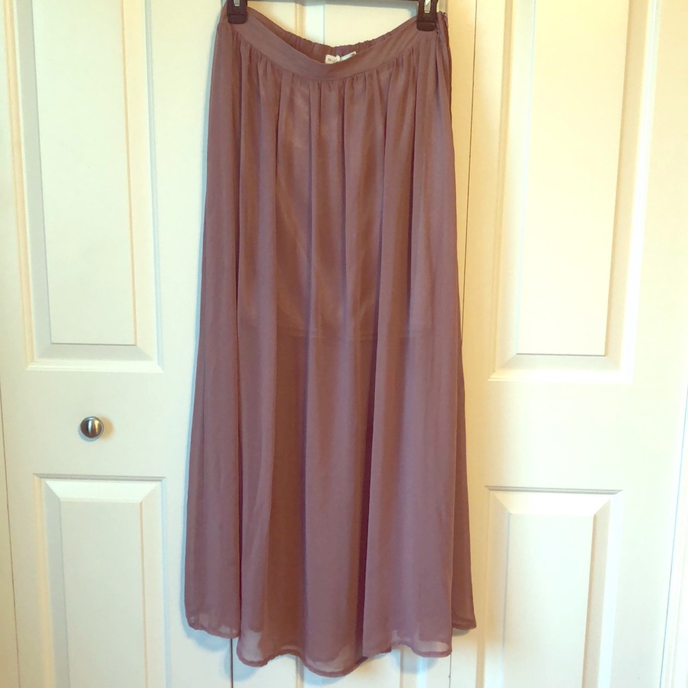 Lavender Sheer Long Skirt with Short Under Skirt